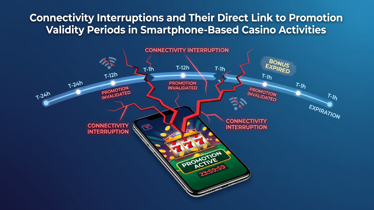Smartphone screen showing interrupted casino app connection with signal bars dropping during a bonus activation sequence