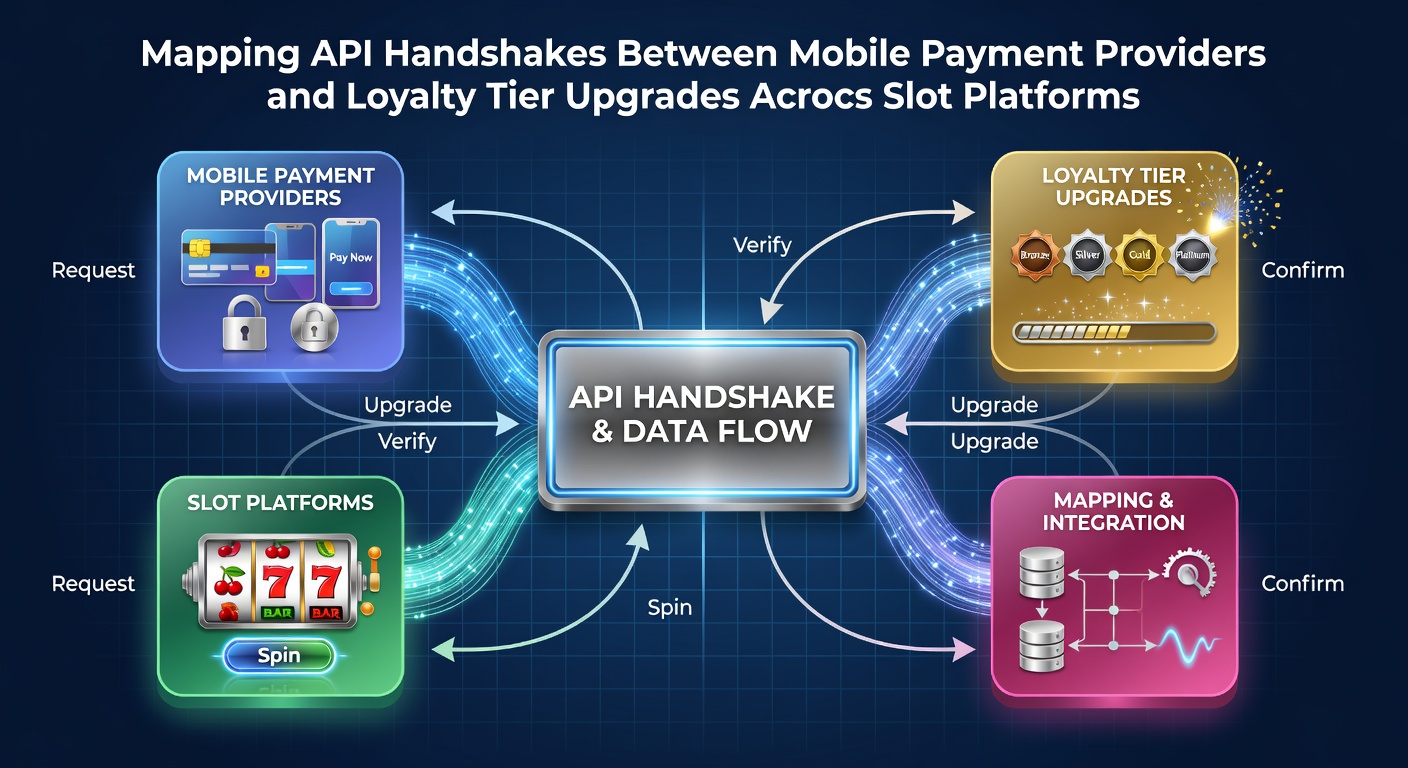 API handshake visualization showing data flow between mobile payment apps and slot platform loyalty servers