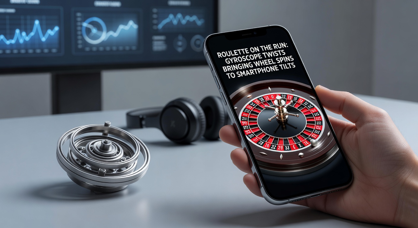 Close-up of a hand tilting a smartphone, roulette ball bouncing realistically on a spinning wheel in response to the motion