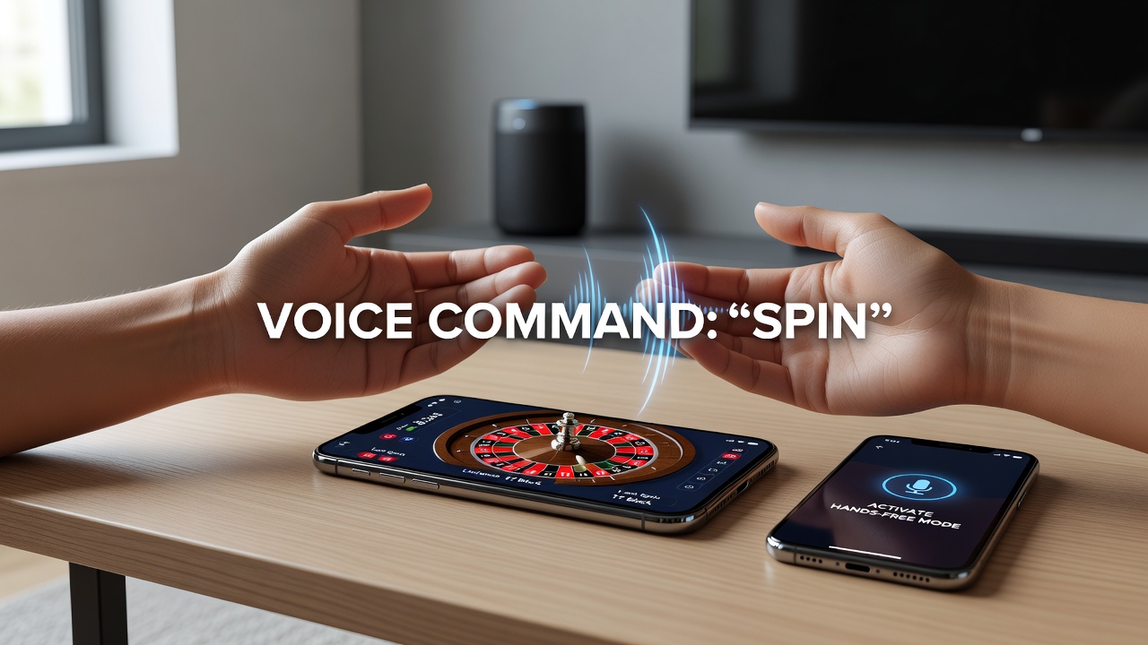 Close-up of smartphone microphone capturing voice input during a roulette session